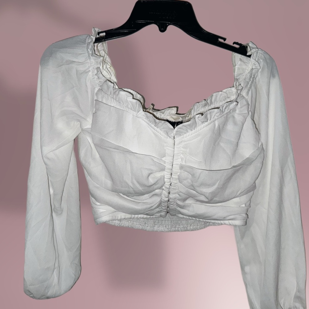 Windsor White Ruffled Blouse
